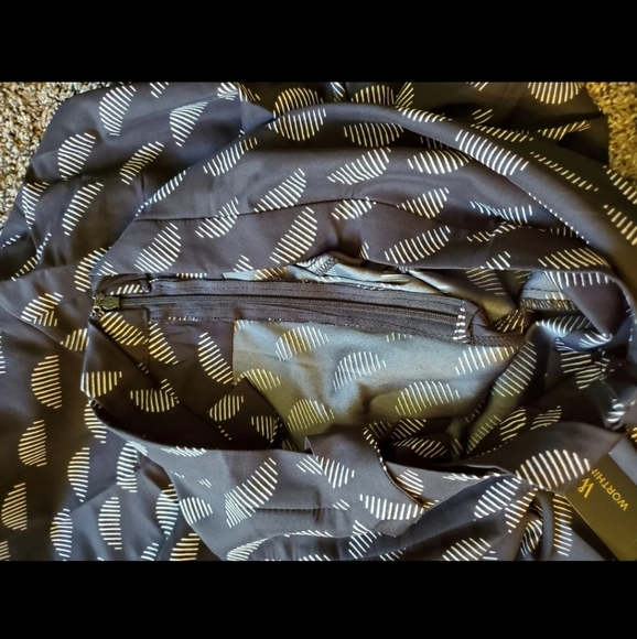 Worthington Wrap Sarong Skirt Black Zelenia Geometric white. - Picture 7 of 7